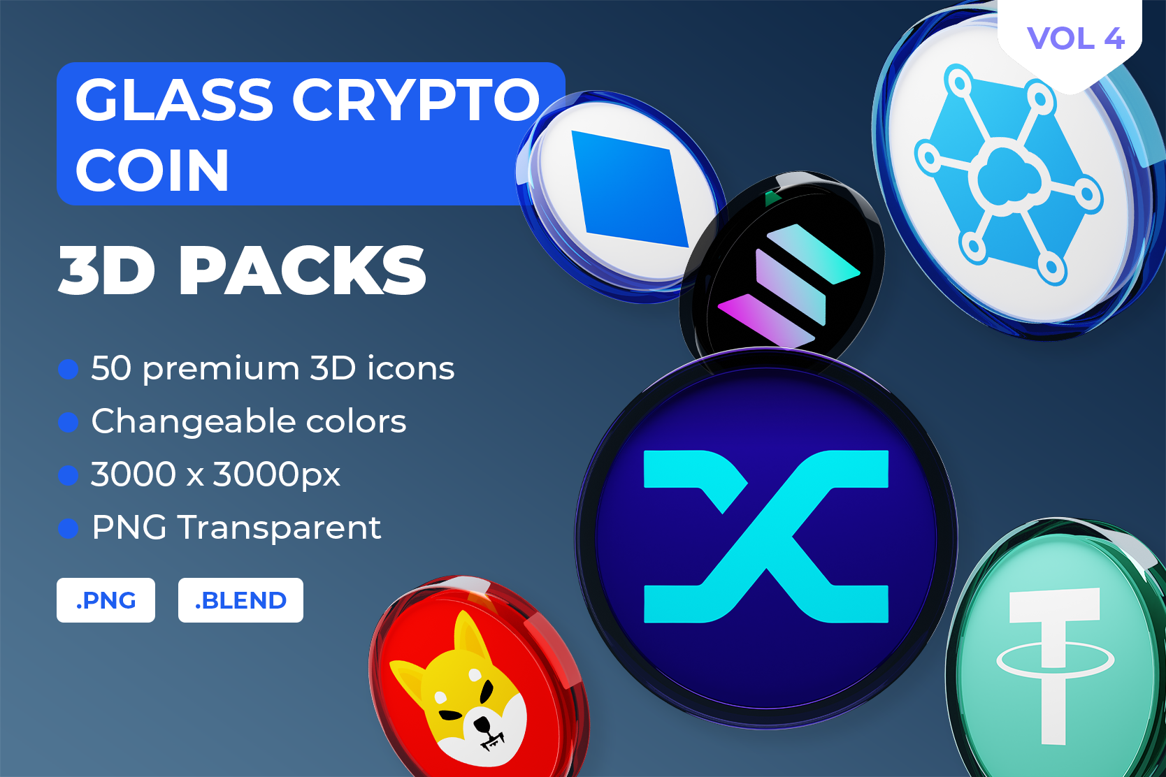 Premium Glass Crypto Coin Vol D Illustration Pack From Science