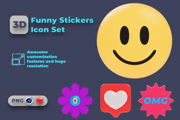 Adesivos engraçados Pacote de Sticker 3D