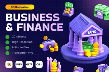 Affaires et finances Pack 3D Icon