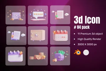 Ahorro de dinero Paquete de Icon 3D