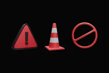 Alert Sign 3D Icon Pack