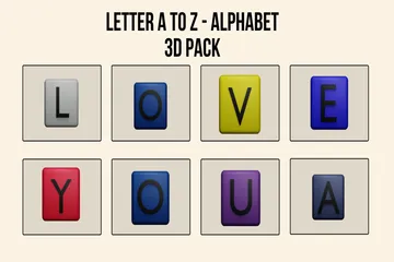Letra de la A a la Z - Alfabeto Paquete de Icon 3D