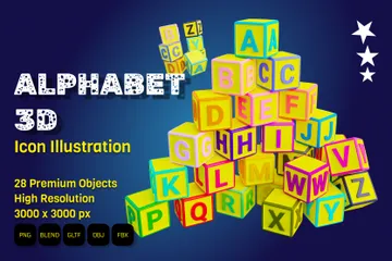 Alphabet Box 3D Icon Pack