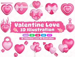 Amor de san valentin Paquete de Icon 3D