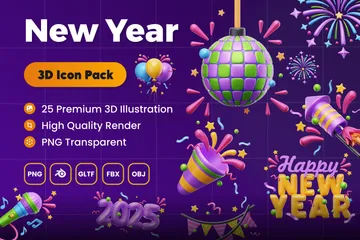 Año Nuevo Paquete de Icon 3D