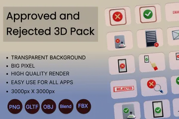 Approuvé et rejeté Pack 3D Icon