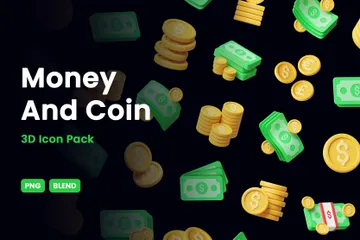 Argent et pièce de monnaie Pack 3D Icon