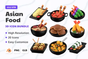 Asian Food 3D Icon Pack