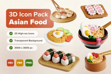 Asian Food 3D Illustration Pack