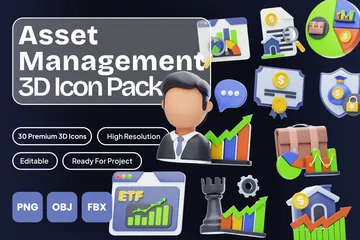 Asset Management 3D Icon Pack