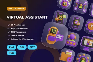 Assistente virtual Pacote de Icon 3D