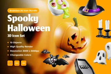 Halloween assustador Pacote de Icon 3D