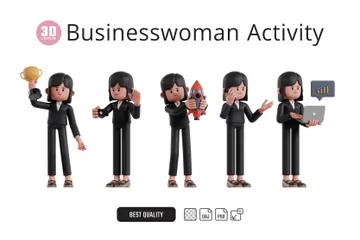 Atividade de mulher de negócios Pacote de Illustration 3D