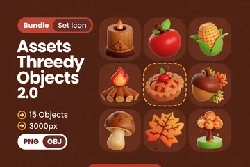 Autumn Object 3D Icon Pack