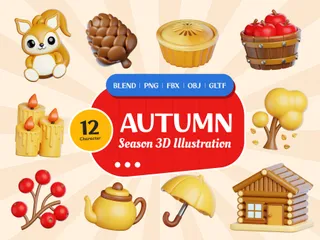 Autumn Season 3D Icon Pack