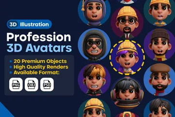 Profession & Job Avatar 3D Icon Pack