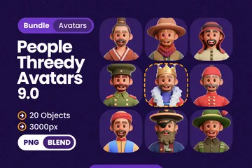 Avatares de personas de la cultura Paquete de Icon 3D