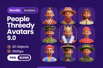 Avatars de personnes culturelles Pack 3D Icon