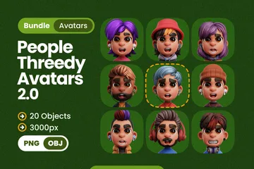 Avatares de personas gamers Paquete de Icon 3D