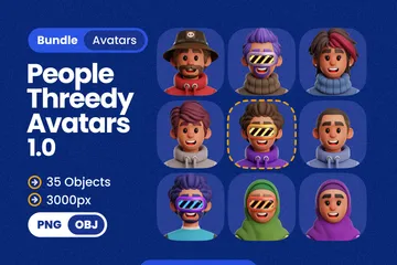 Avatars des gens du métavers 3D Icon Pack