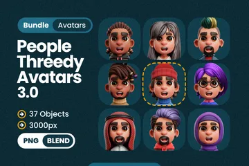 Avatares de personas de la moda Paquete de Icon 3D