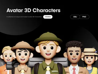 Personagens Avatares Pacote de Icon 3D