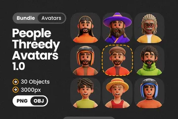 Avatares de personas meta Paquete de Icon 3D