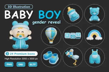 男の赤ちゃん 3D Iconパック