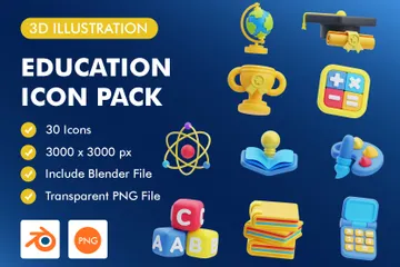 Back To School 3D Icon Pack