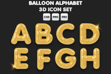 Alfabeto de balão Pacote de Icon 3D