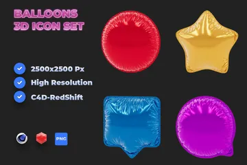 Balloons 3D Icon Pack