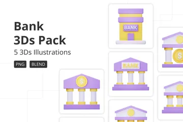 Bank 3D Icon Pack
