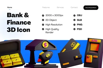 銀行と金融 3D Iconパック