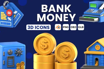 Bank Money 3D Icon Pack