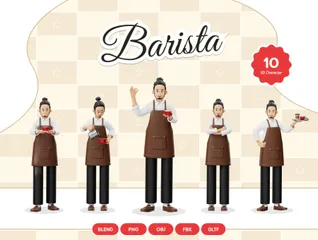 Barista Paquete de Illustration 3D