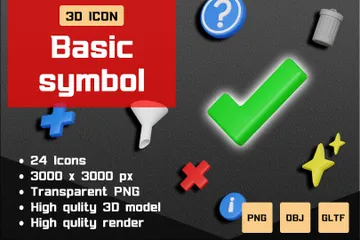 Basic Symbol 3D Icon Pack