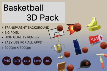 バスケットボール 3D Iconパック