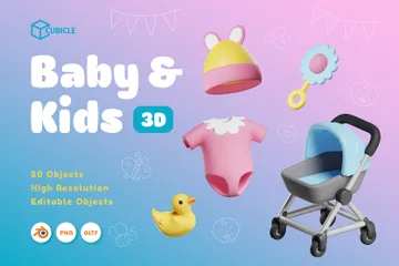 Bebê e criança Pacote de Icon 3D