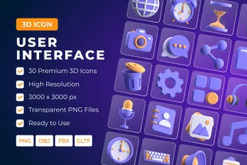 Benutzeroberfläche 3D Icon Pack