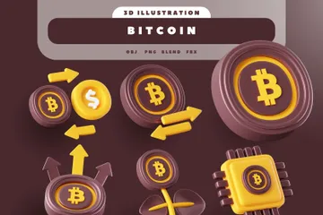 Bitcoin 3D Icon Pack