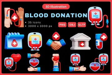 Blood Donation 3D Icon Pack