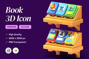 Book 3D Icon Pack