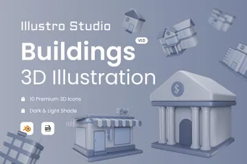 Buildings 3D Icon Pack