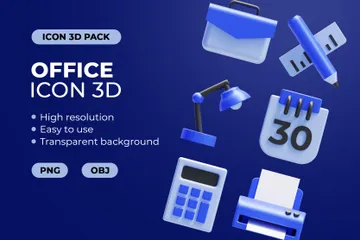 Büro 3D Icon Pack