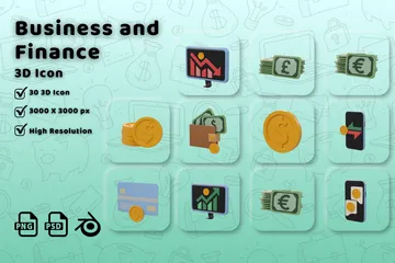 BUSINESS AND FINANCE 3D Icon Pack