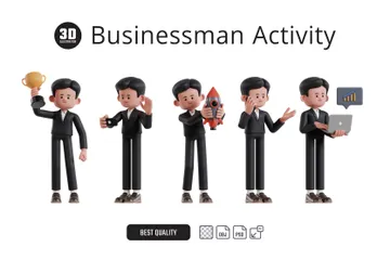 ビジネスマンの活動 3D Illustrationパック