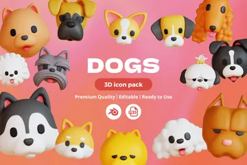 Cães Pacote de Icon 3D