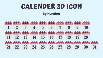 Calendar 3D Icon Pack