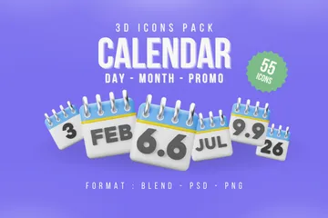 Calendar 3D Icon Pack