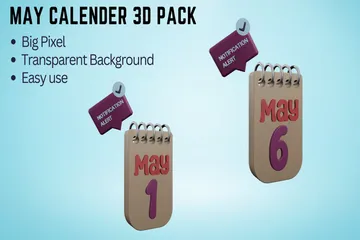 Calendário de maio Pacote de Icon 3D